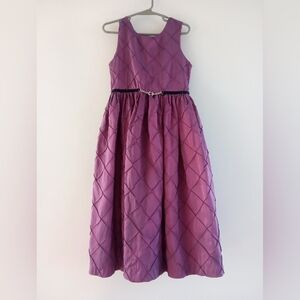 Perfectly Dressed Girls Purple Pintuck Tulle Ball Gown Dress, Size 7